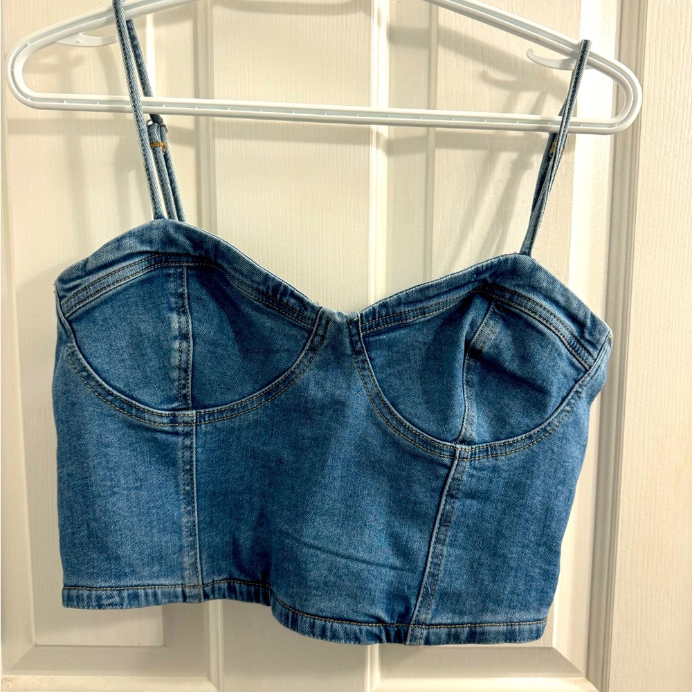 Dynamite Blue Sleeveless Bustier Camisole